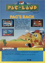 Advert for Pac-Land on the Sinclair ZX Spectrum.