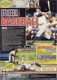 Advert for R.B.I. Baseball 2 on the Microsoft DOS.