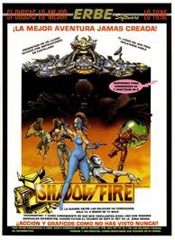 Advert for Shadowfire on the Sinclair ZX Spectrum.