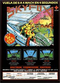 Advert for Skyfox on the Sinclair ZX Spectrum.