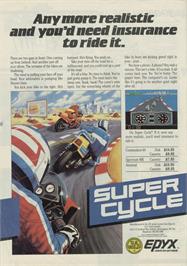 Advert for Super Cycle on the Sinclair ZX Spectrum.