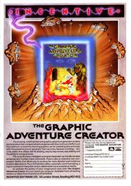 Advert for The Graphic Adventure Creator on the Sinclair ZX Spectrum.