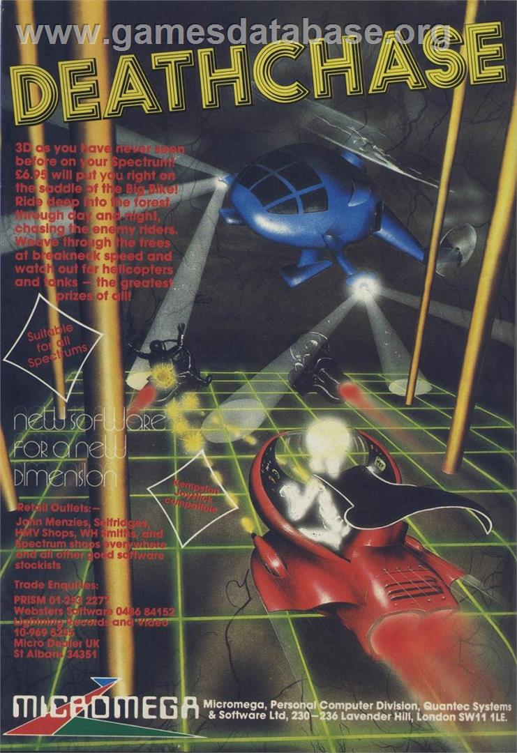 3D Deathchase - Sinclair ZX Spectrum - Artwork - Advert