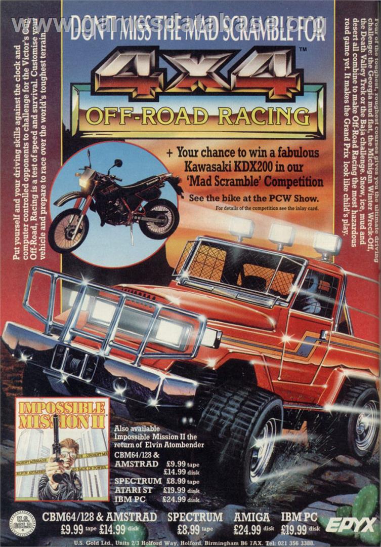 4x4 Off-Road Racing - Sinclair ZX Spectrum - Artwork - Advert