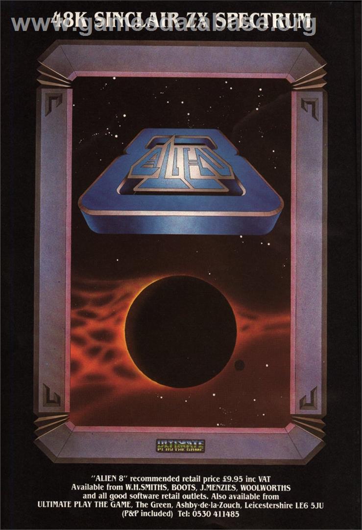 Alien 8 - Sinclair ZX Spectrum - Artwork - Advert