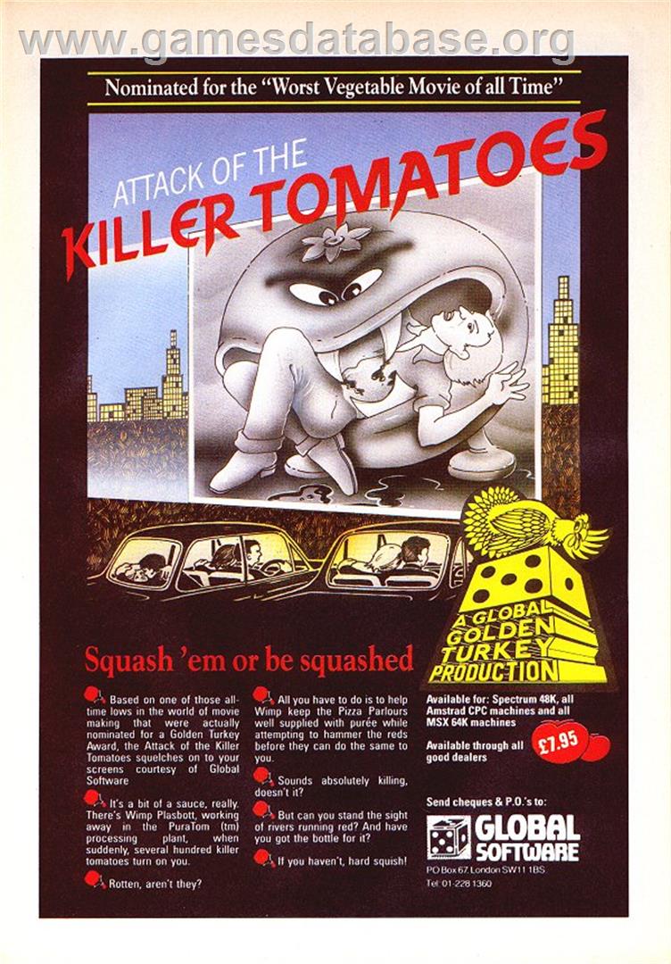 Attack of the Killer Tomatoes - Amstrad CPC - Artwork - Advert