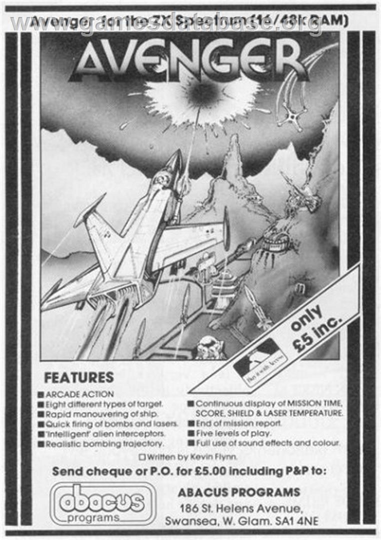 Avenger - Sinclair ZX Spectrum - Artwork - Advert