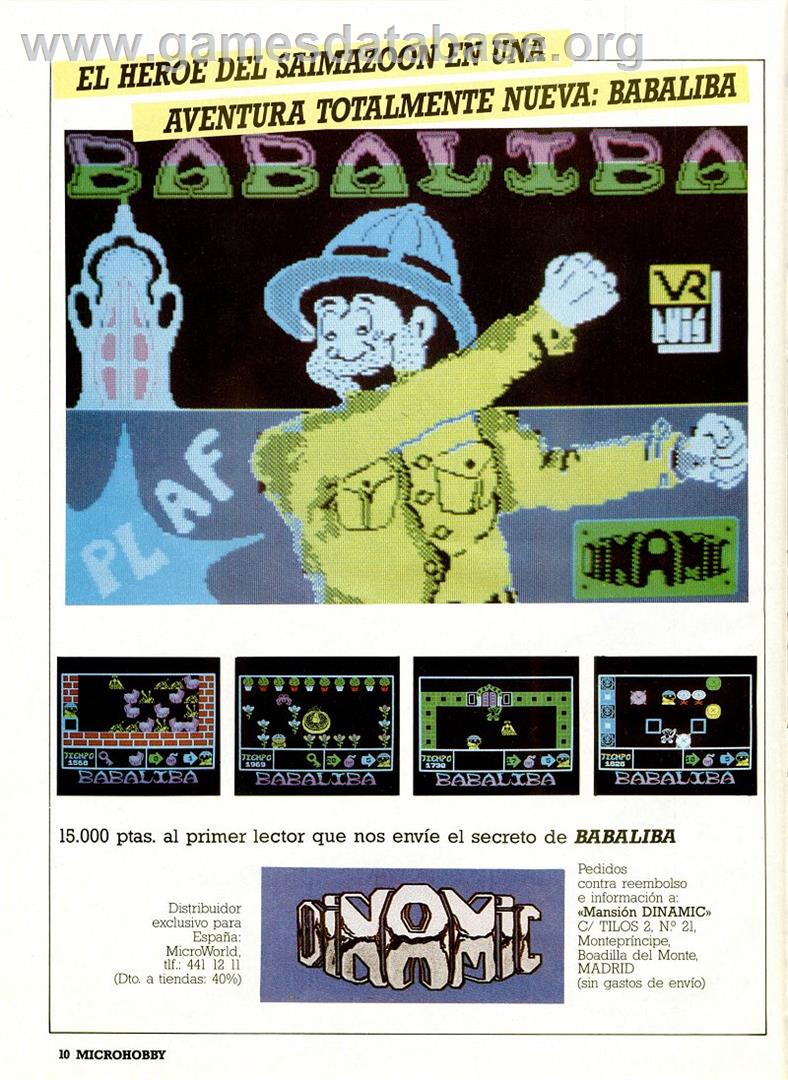 Babaliba - Sinclair ZX Spectrum - Artwork - Advert