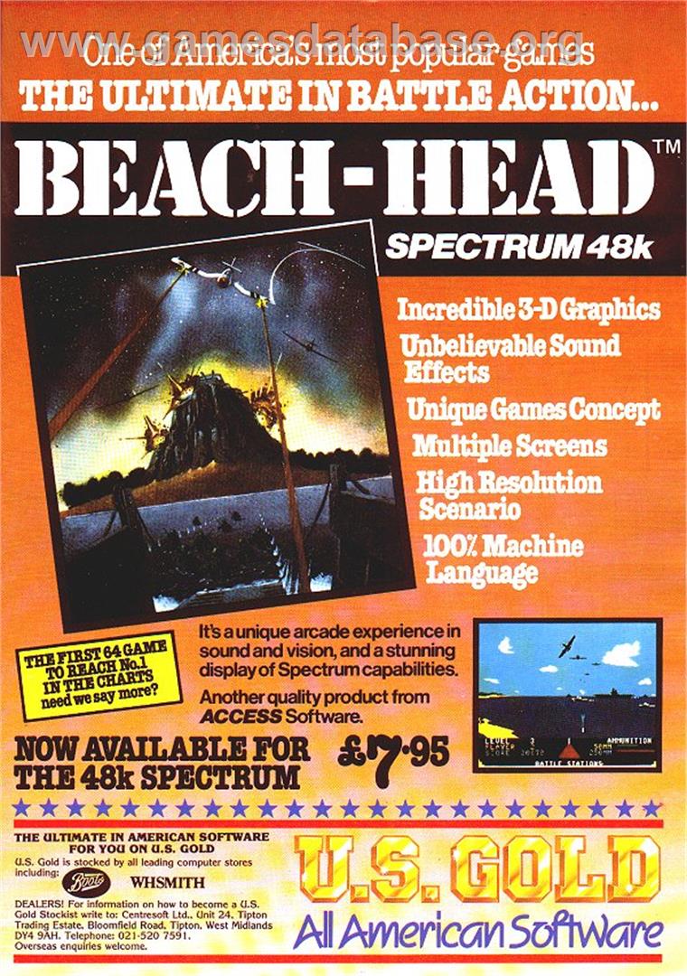 Beach Head - Sinclair ZX Spectrum - Artwork - Advert