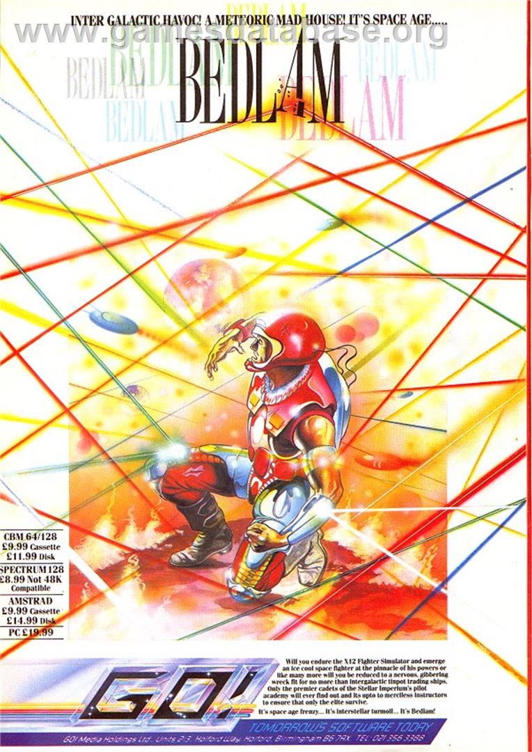 Bedlam - Sinclair ZX Spectrum - Artwork - Advert