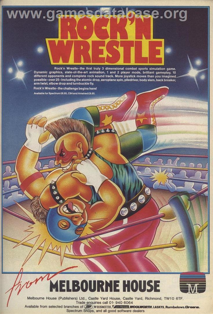 Bop'N Wrestle - Commodore 64 - Artwork - Advert