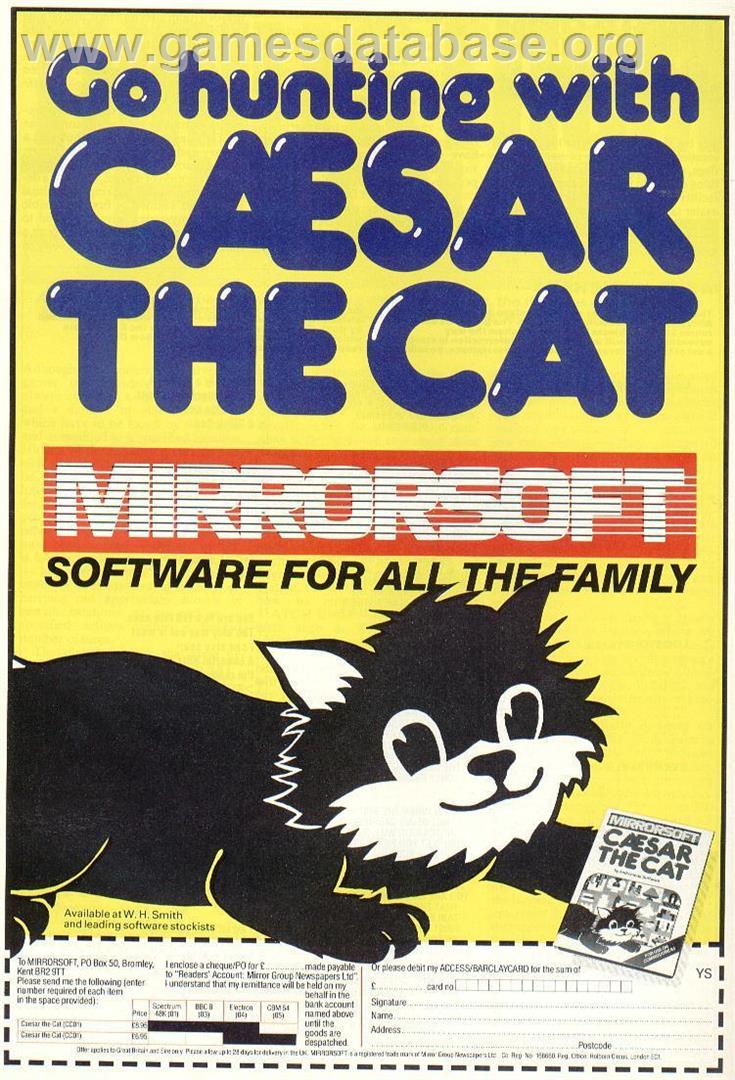 Caesar the Cat - Sinclair ZX Spectrum - Artwork - Advert