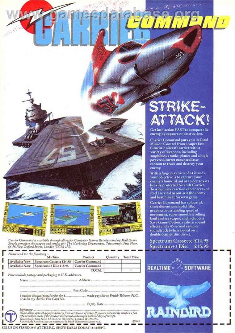 Carrier Command - Sinclair ZX Spectrum - Artwork - Advert