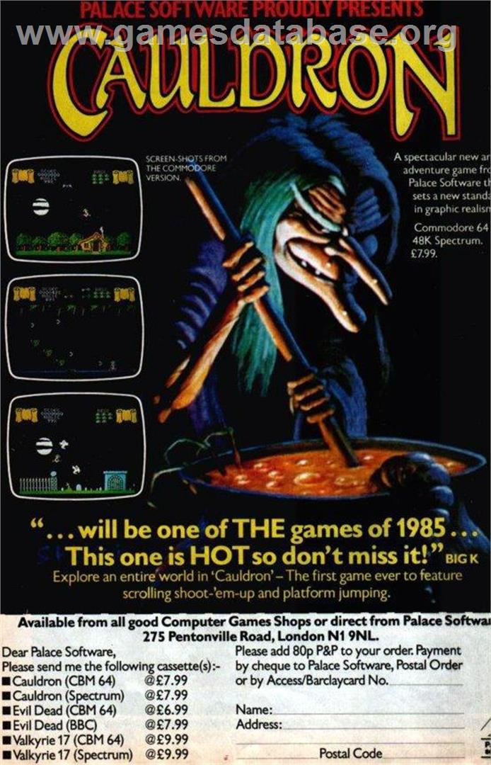Cauldron - Sinclair ZX Spectrum - Artwork - Advert