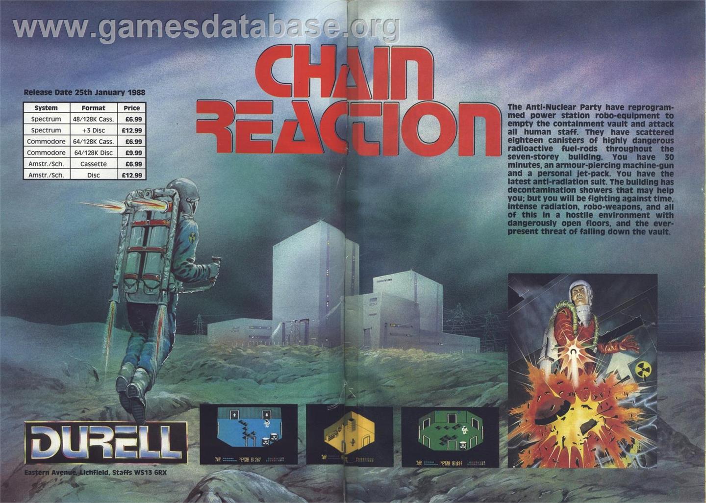 Chain Reaction - Sinclair ZX Spectrum - Artwork - Advert