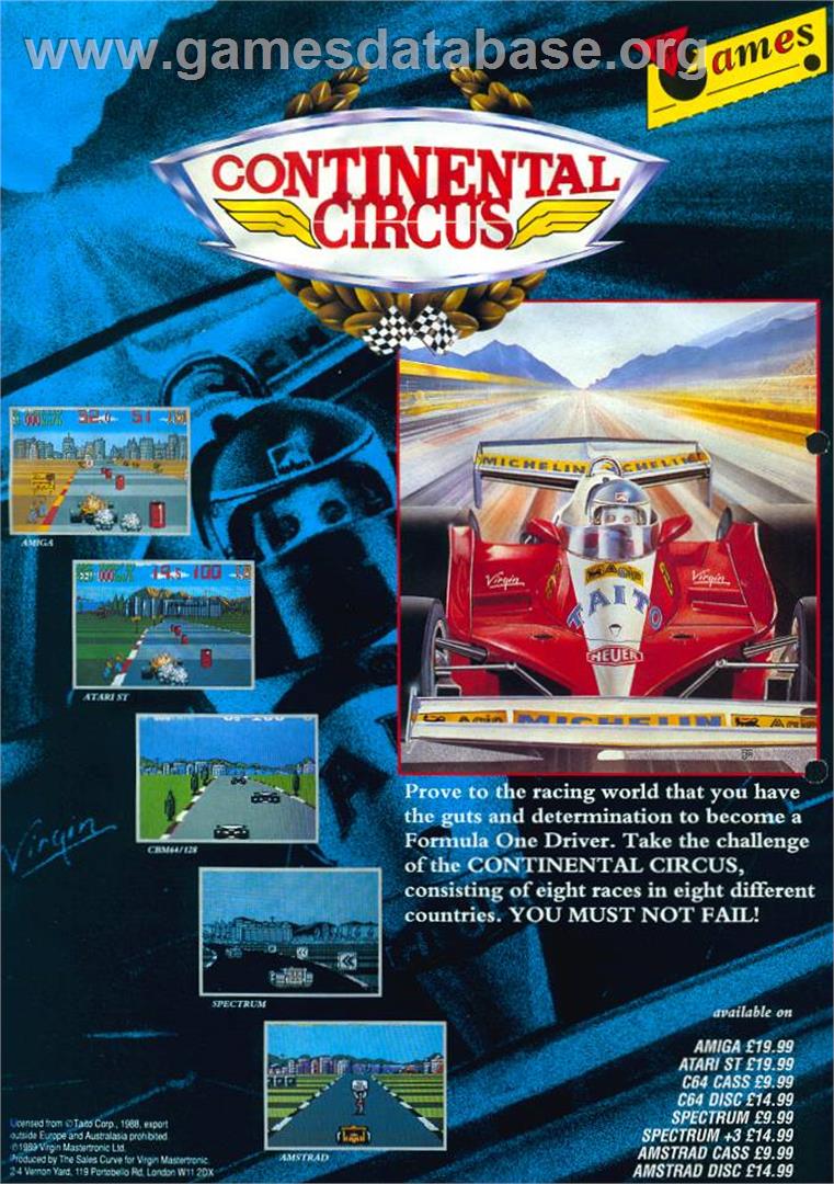 Continental Circus - Sinclair ZX Spectrum - Artwork - Advert