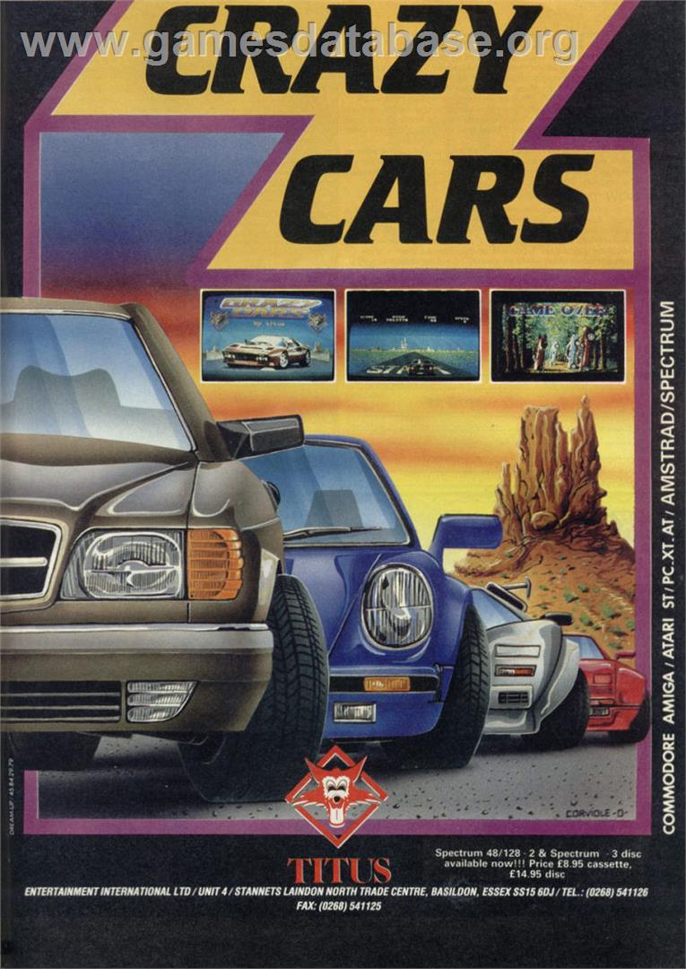 Crazy Cars 2 - Sinclair ZX Spectrum - Artwork - Advert