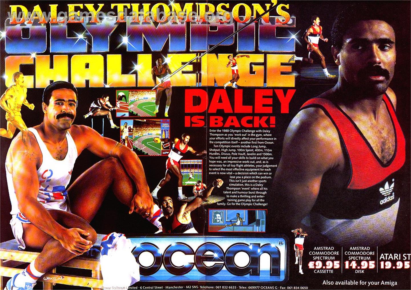 Daley Thompson's Olympic Challenge - Commodore Amiga - Artwork - Advert