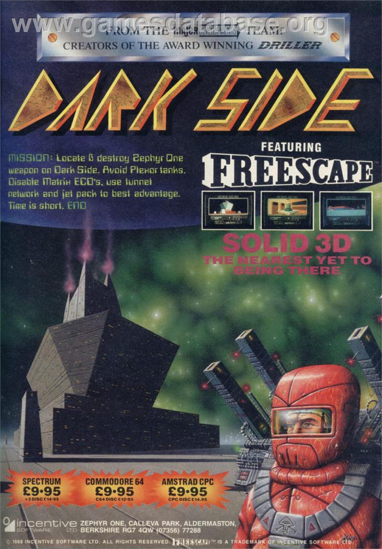 Dark Side - Sinclair ZX Spectrum - Artwork - Advert