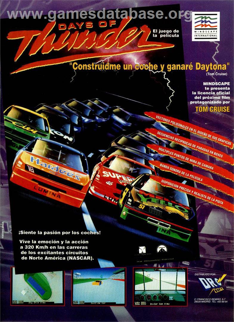 Days of Thunder - Sinclair ZX Spectrum - Artwork - Advert