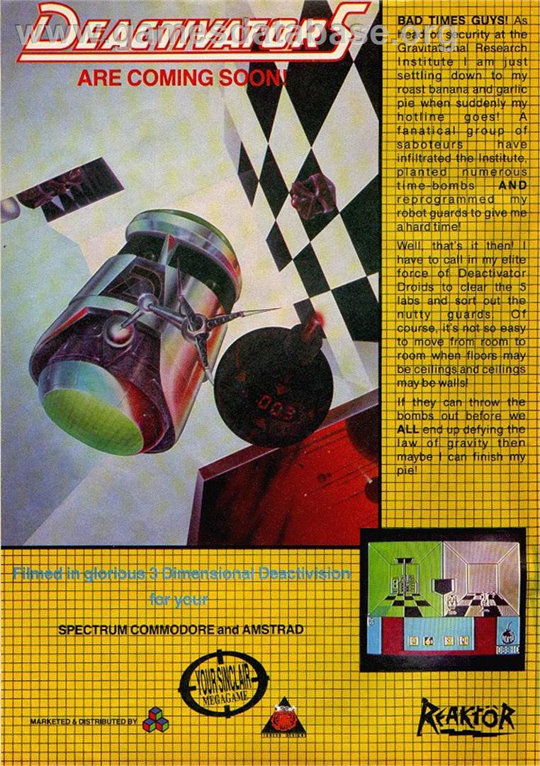 Deactivators - Sinclair ZX Spectrum - Artwork - Advert