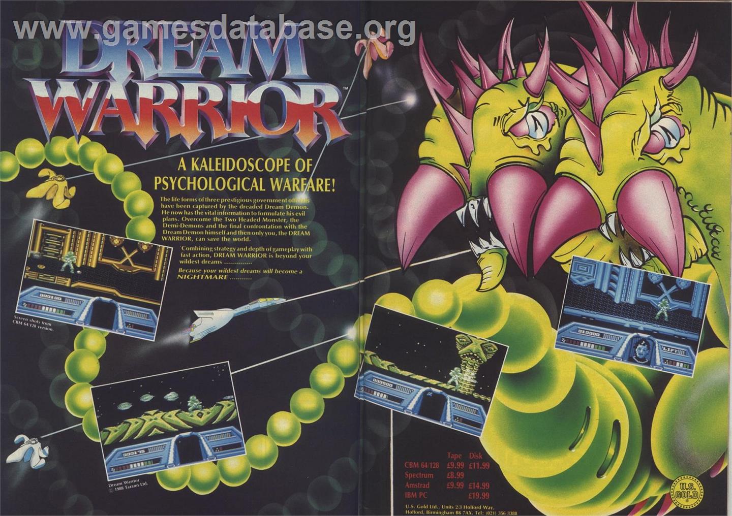 Dream Warrior - Sinclair ZX Spectrum - Artwork - Advert