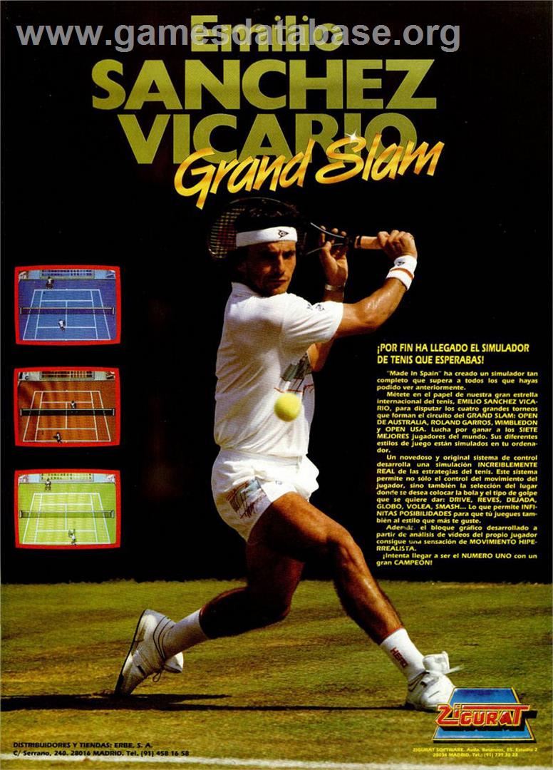 Emilio Sanchez Vicario Grand Slam - Sinclair ZX Spectrum - Artwork - Advert