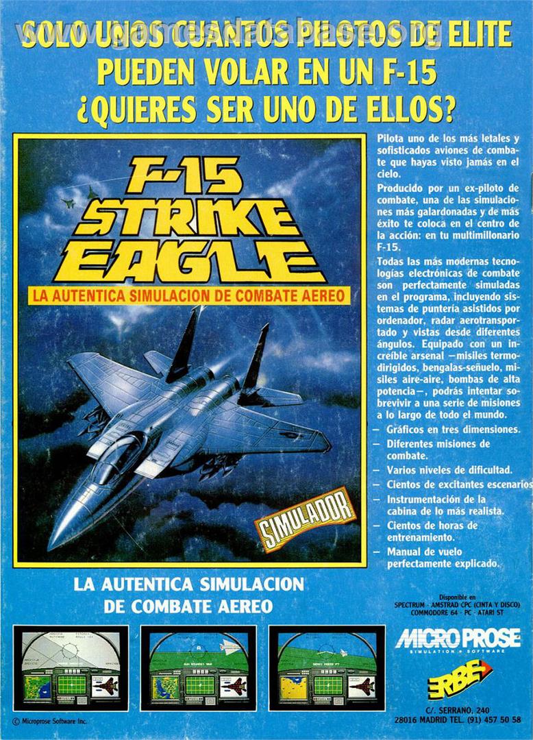 F-15 Strike Eagle - Sinclair ZX Spectrum - Artwork - Advert