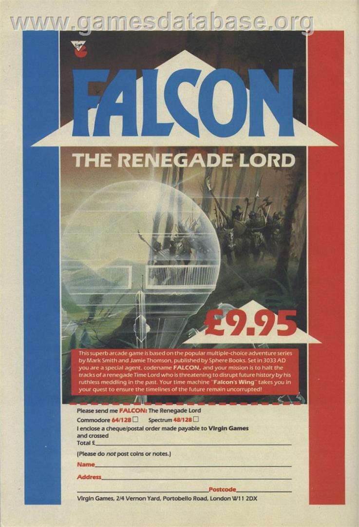 Falcon: The Renegade Lord - Sinclair ZX Spectrum - Artwork - Advert