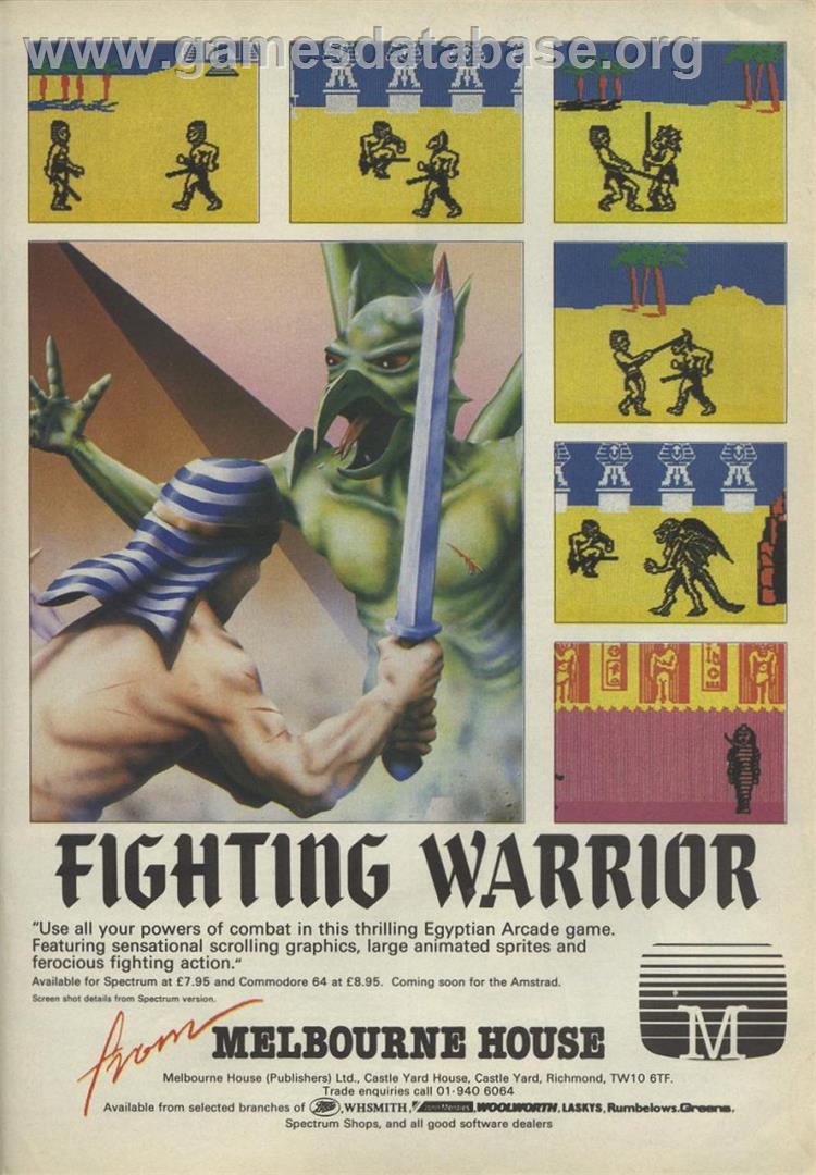 Fighting Warrior - Sinclair ZX Spectrum - Artwork - Advert