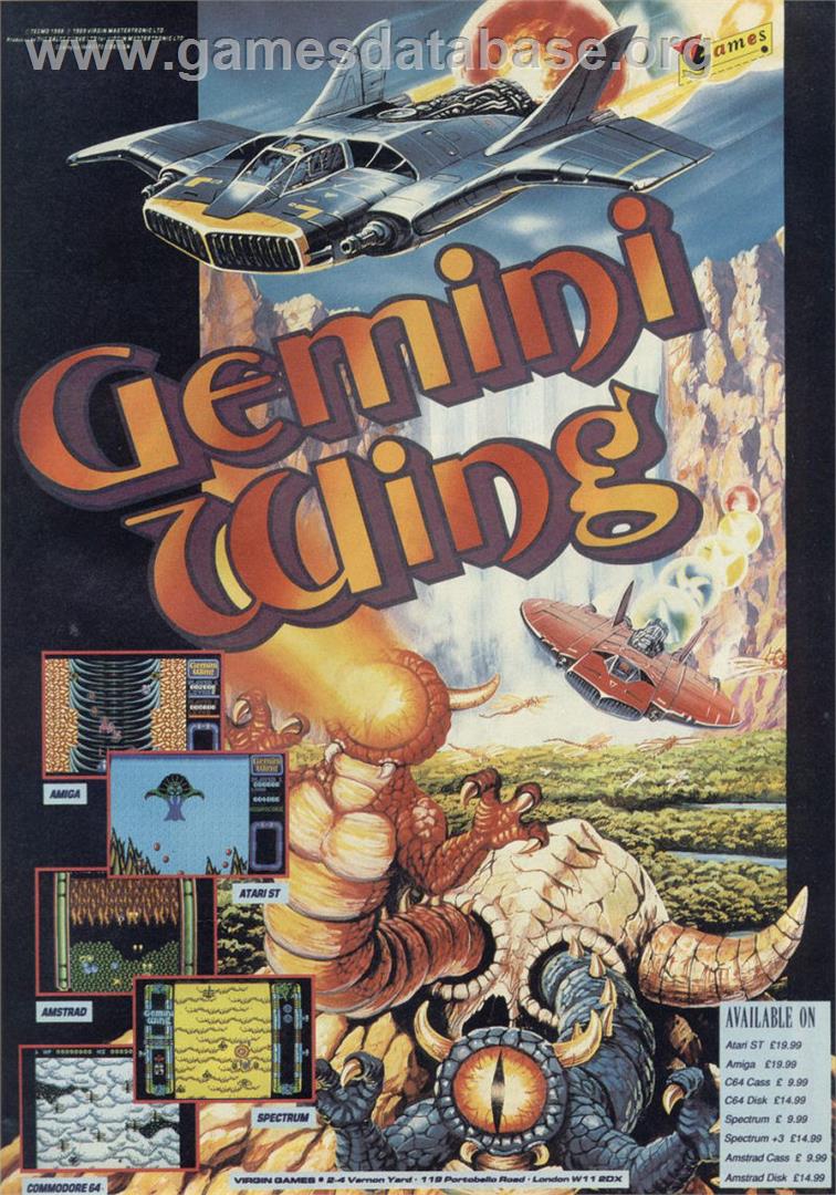 Gemini Wing - Sinclair ZX Spectrum - Artwork - Advert