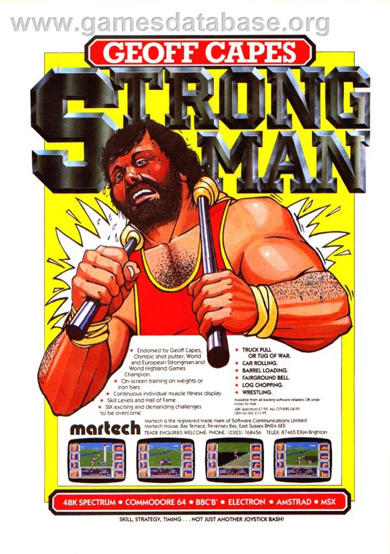 Geoff Capes Strongman - Sinclair ZX Spectrum - Artwork - Advert