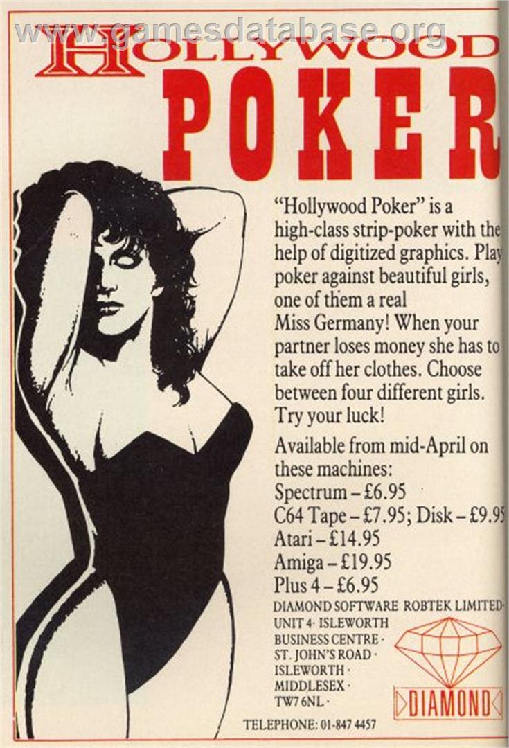 Hollywood Poker - Commodore Amiga - Artwork - Advert