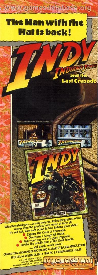 Indiana Jones and the Last Crusade: The Action Game - Sega Game Gear - Artwork - Advert