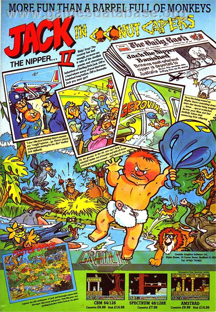 Jack the Nipper 2: In Coconut Capers - Commodore 64 - Artwork - Advert