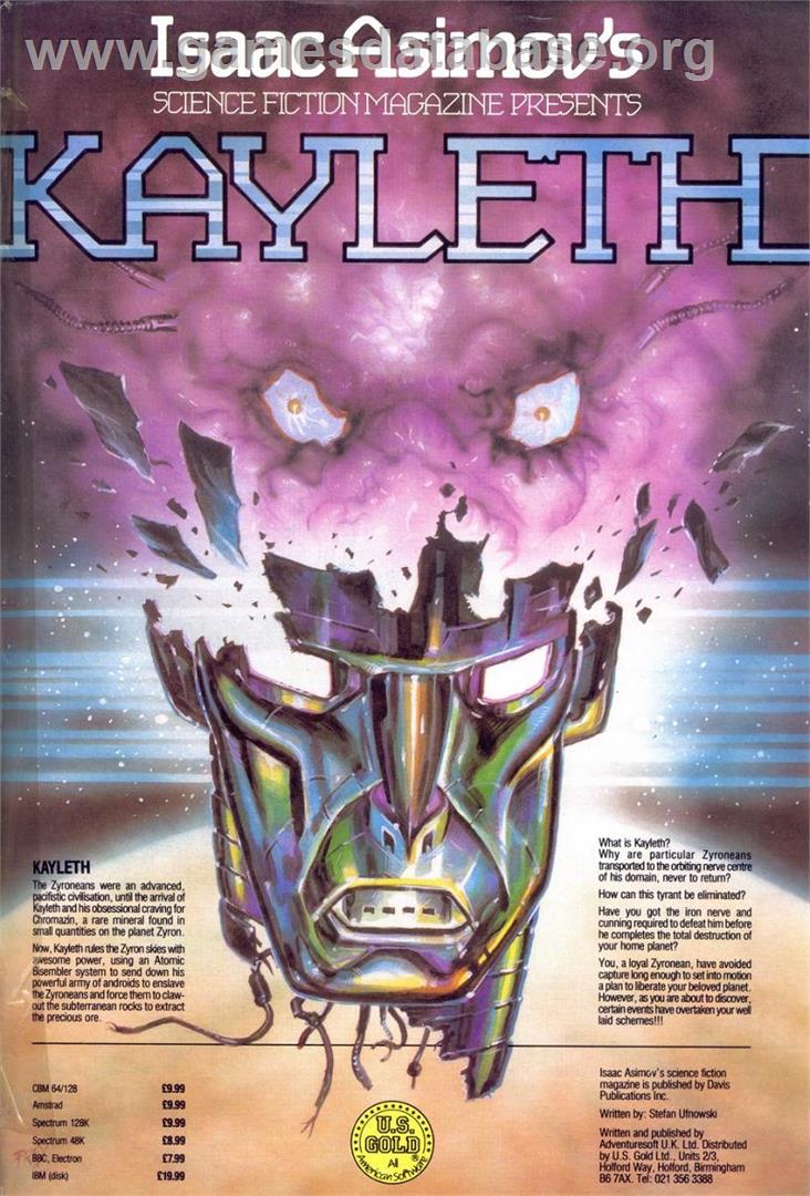 Kayleth - Sinclair ZX Spectrum - Artwork - Advert