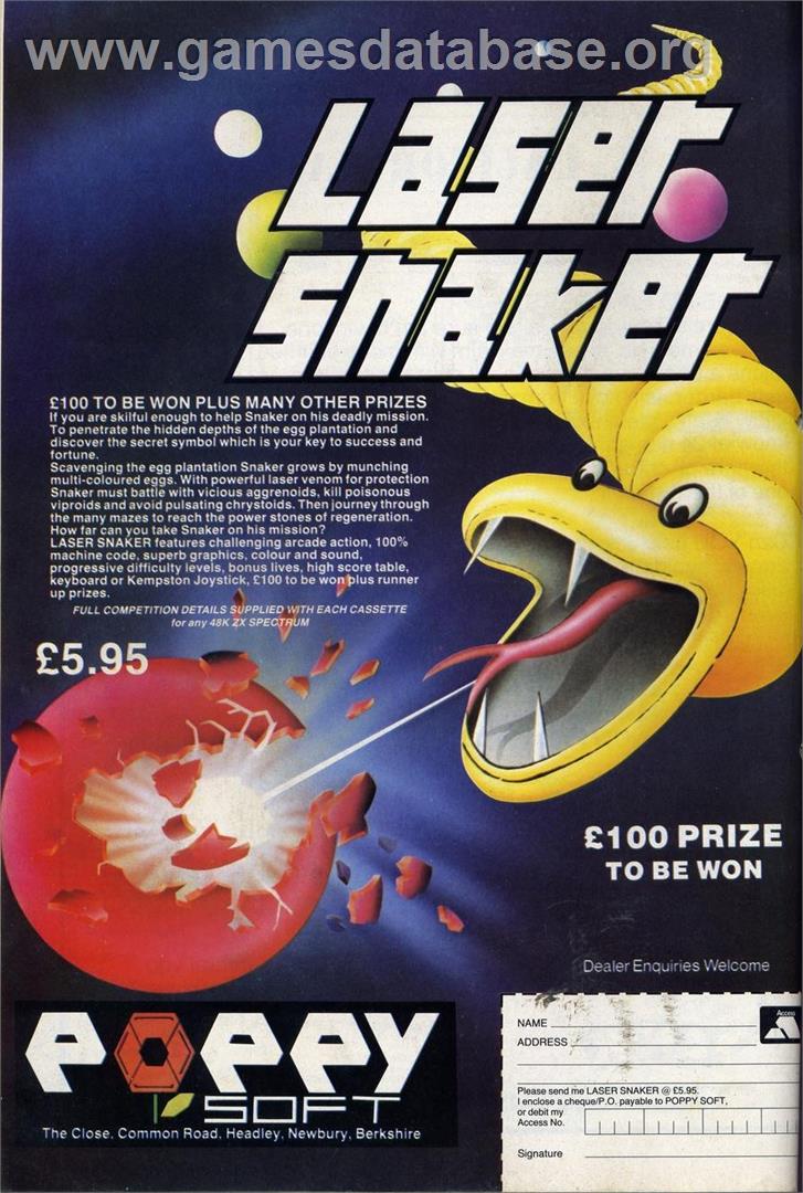 Laser Snaker - Sinclair ZX Spectrum - Artwork - Advert