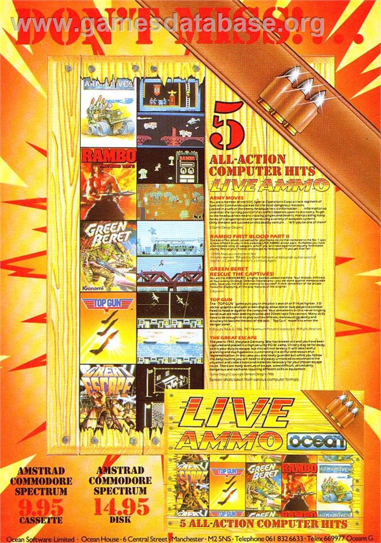 Live Ammo - Amstrad CPC - Artwork - Advert