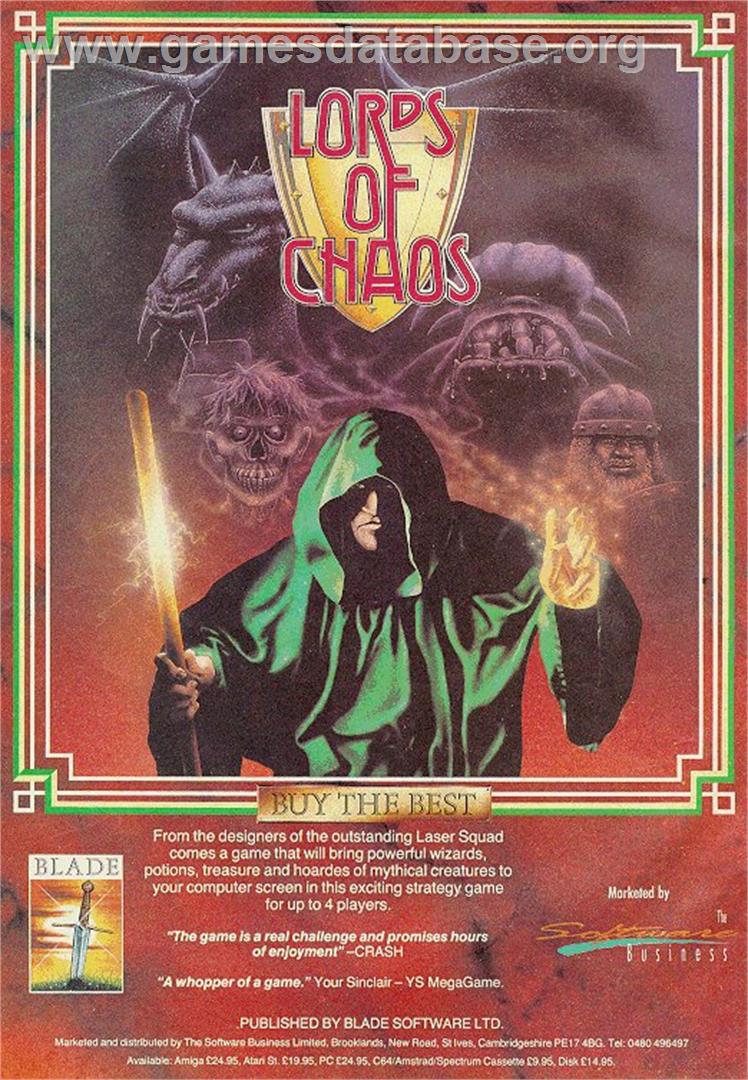 Lords of Chaos - Sinclair ZX Spectrum - Artwork - Advert