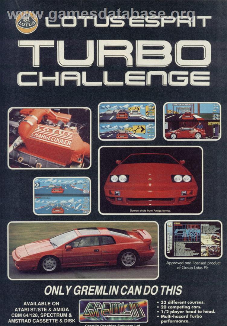Lotus Esprit Turbo Challenge - Sinclair ZX Spectrum - Artwork - Advert