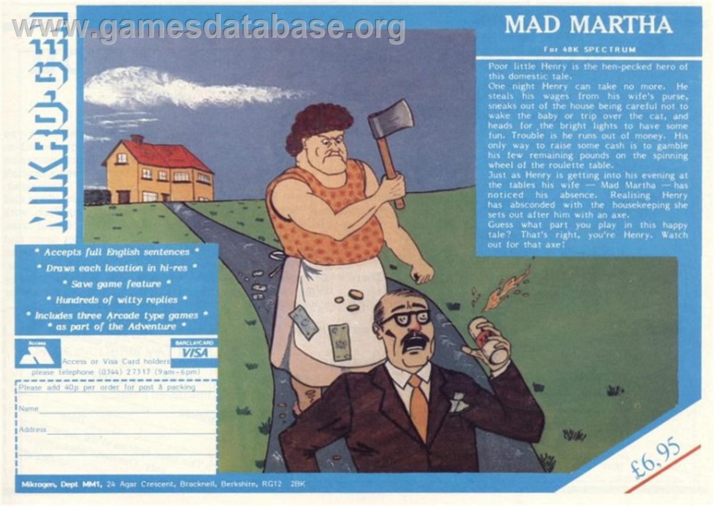 Mad Martha - Sinclair ZX Spectrum - Artwork - Advert