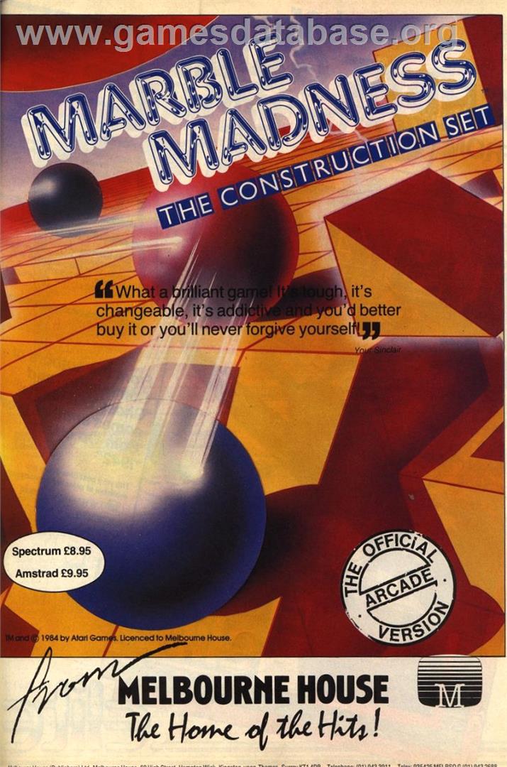 Marble Madness Construction Set - Sinclair ZX Spectrum - Artwork - Advert