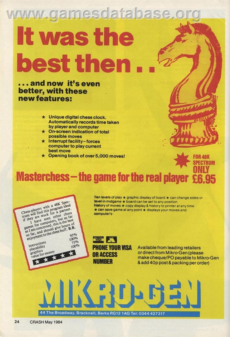 Master Chess - Sinclair ZX Spectrum - Artwork - Advert