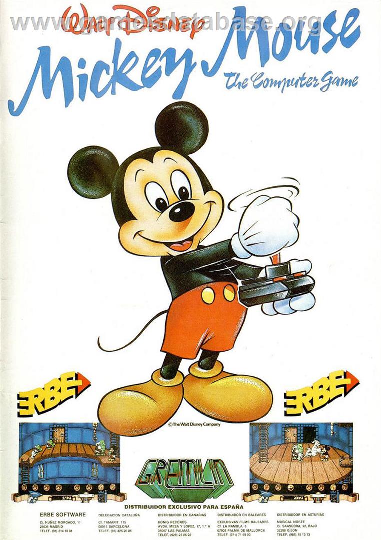Mickey Mouse: The Computer Game - Sinclair ZX Spectrum - Artwork - Advert