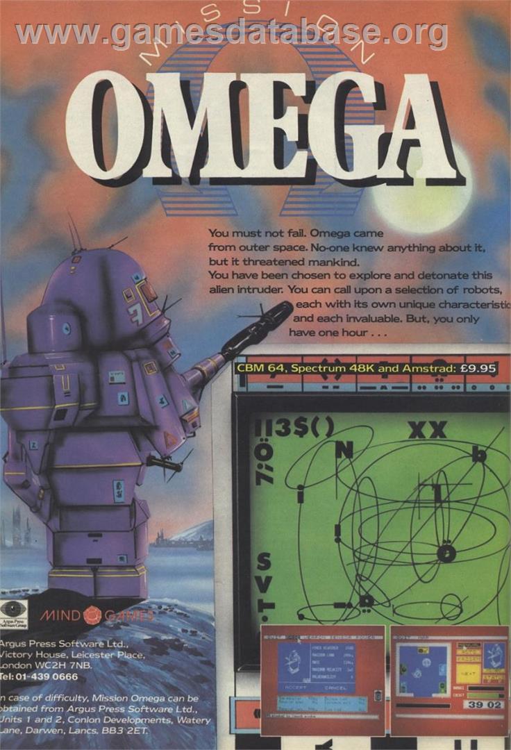 Mission Omega - Sinclair ZX Spectrum - Artwork - Advert