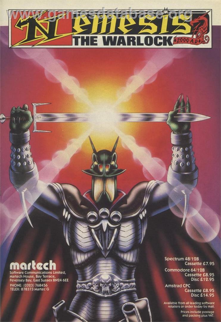 Nemesis the Warlock - Sinclair ZX Spectrum - Artwork - Advert