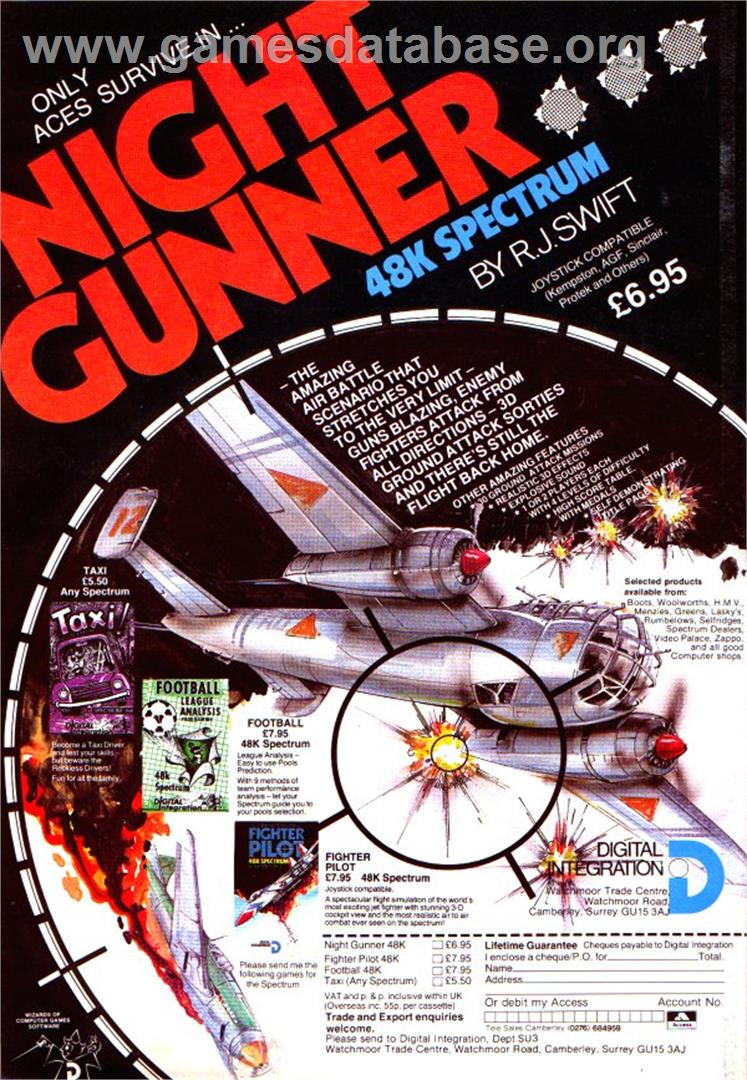 Night Gunner - Sinclair ZX Spectrum - Artwork - Advert