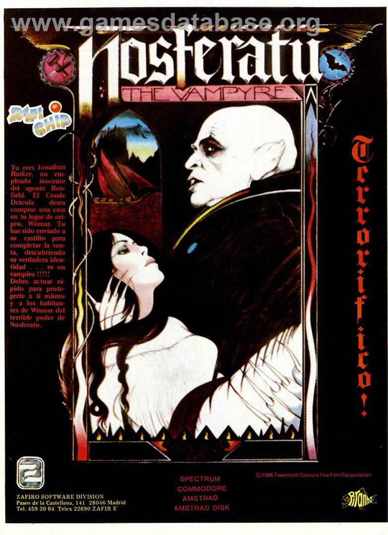 Nosferatu the Vampyre - Sinclair ZX Spectrum - Artwork - Advert