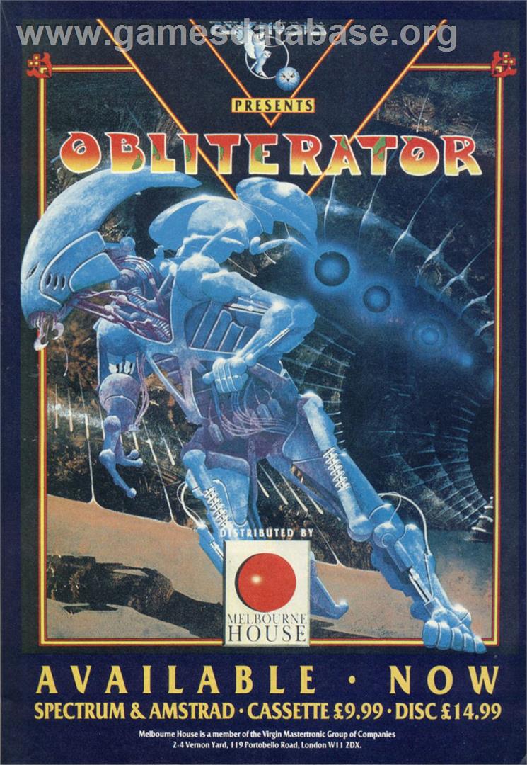 Obliterator - Sinclair ZX Spectrum - Artwork - Advert
