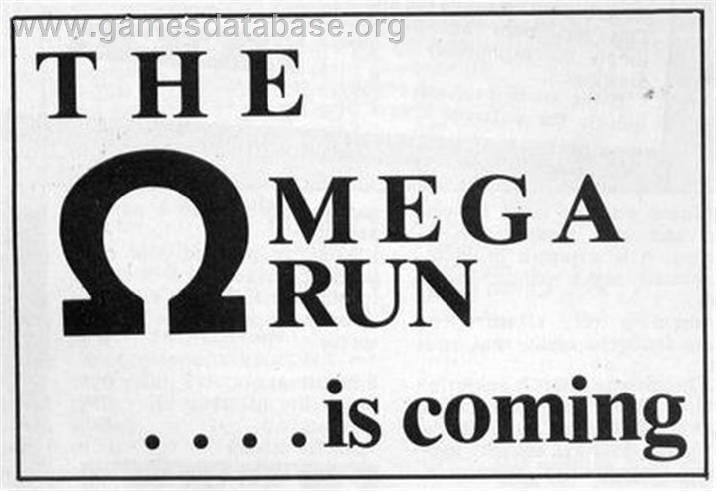 Omega Run - Sinclair ZX Spectrum - Artwork - Advert
